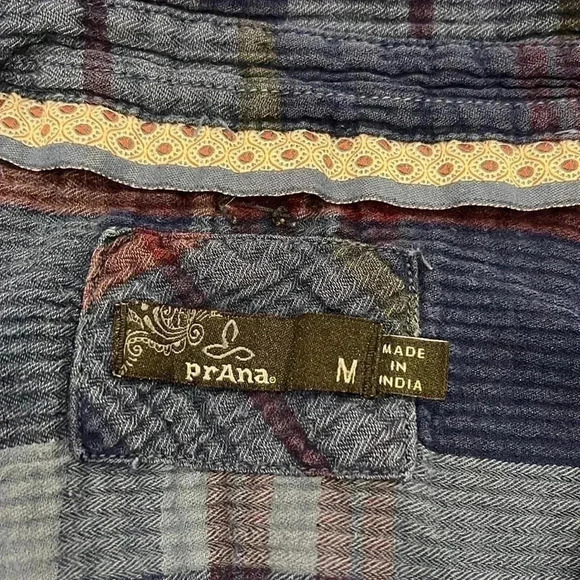 [M]PRANA  Fillary Top Plaid Cotton ButtonUp Shirt Women - Picture 3 of 9